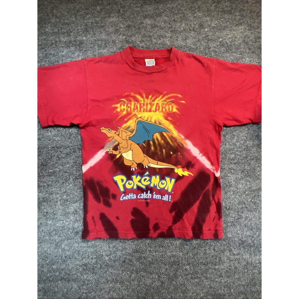 RARE! Vintage 2000 Pokémon Charizard Tie Dye T-Shirt - Monterey Canyon - Youth M